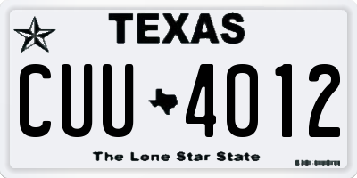 TX license plate CUU4012