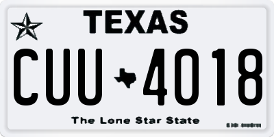TX license plate CUU4018