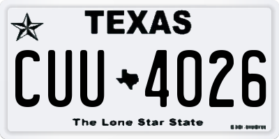 TX license plate CUU4026