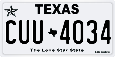 TX license plate CUU4034