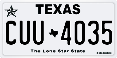 TX license plate CUU4035