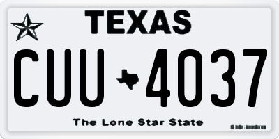 TX license plate CUU4037