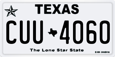TX license plate CUU4060