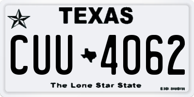 TX license plate CUU4062