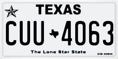 TX license plate CUU4063