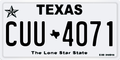 TX license plate CUU4071