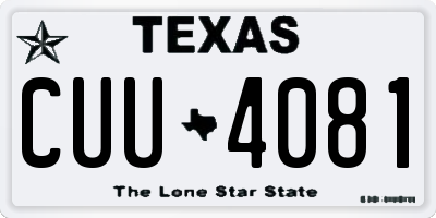 TX license plate CUU4081