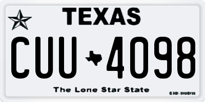 TX license plate CUU4098