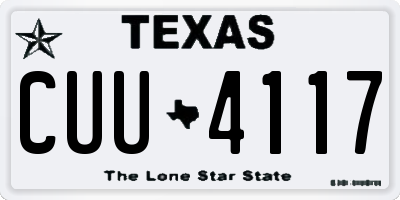 TX license plate CUU4117
