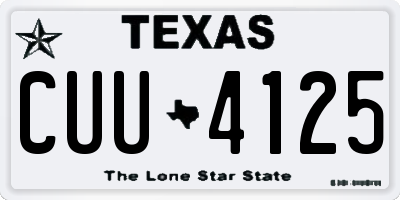 TX license plate CUU4125