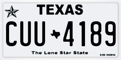 TX license plate CUU4189