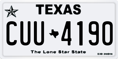 TX license plate CUU4190