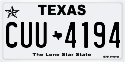 TX license plate CUU4194