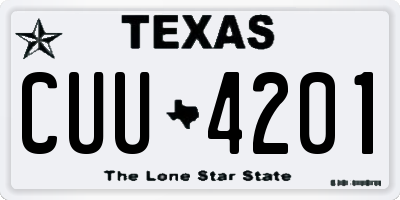 TX license plate CUU4201