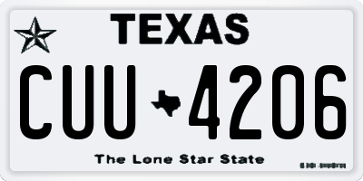 TX license plate CUU4206