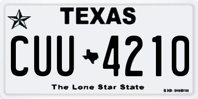 TX license plate CUU4210