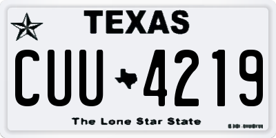 TX license plate CUU4219