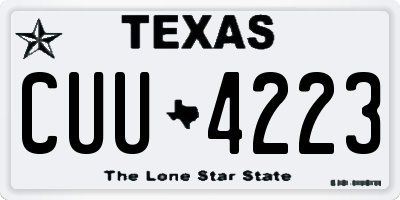TX license plate CUU4223