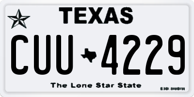 TX license plate CUU4229