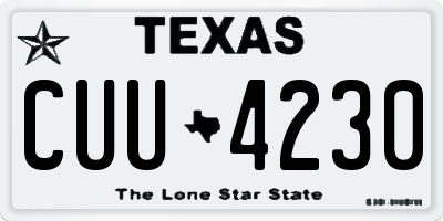 TX license plate CUU4230