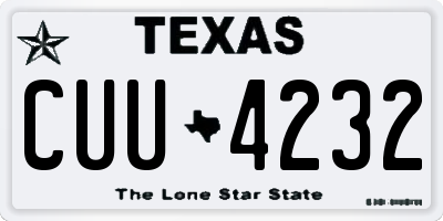 TX license plate CUU4232