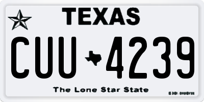 TX license plate CUU4239