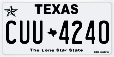 TX license plate CUU4240