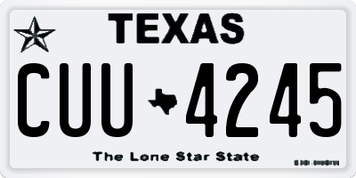 TX license plate CUU4245