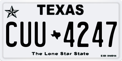 TX license plate CUU4247