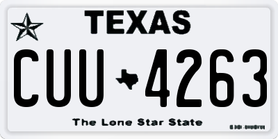 TX license plate CUU4263