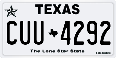 TX license plate CUU4292