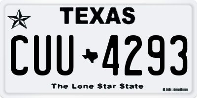 TX license plate CUU4293