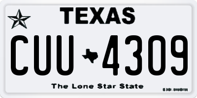 TX license plate CUU4309