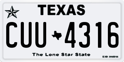 TX license plate CUU4316
