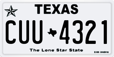 TX license plate CUU4321