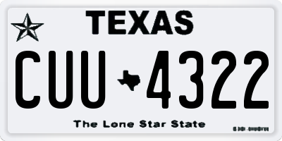 TX license plate CUU4322