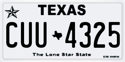 TX license plate CUU4325