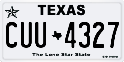 TX license plate CUU4327