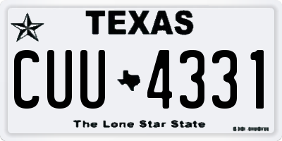 TX license plate CUU4331