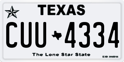 TX license plate CUU4334