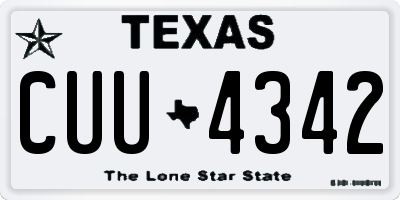 TX license plate CUU4342