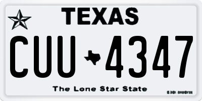 TX license plate CUU4347