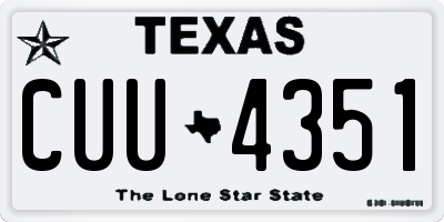 TX license plate CUU4351