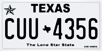 TX license plate CUU4356