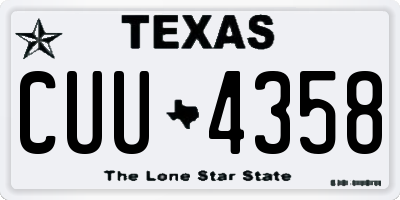 TX license plate CUU4358