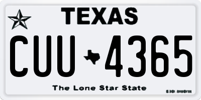 TX license plate CUU4365