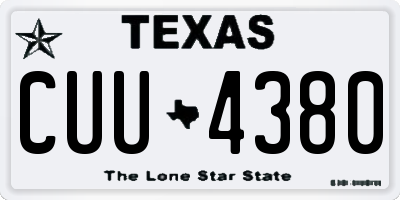 TX license plate CUU4380