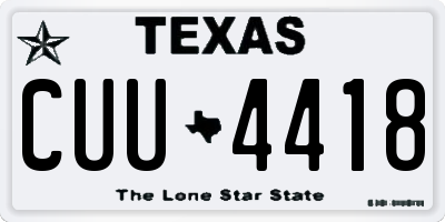 TX license plate CUU4418