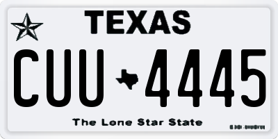 TX license plate CUU4445