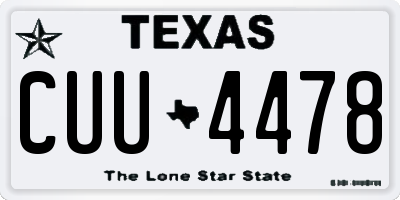 TX license plate CUU4478